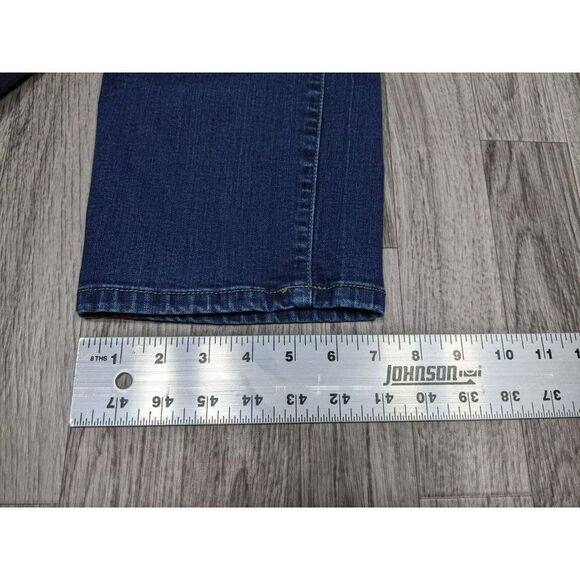 (3/$35) Charter Club Plus Sz 18 Short Red Stripes Lexington Straight Blue Jeans - Picture 12 of 12